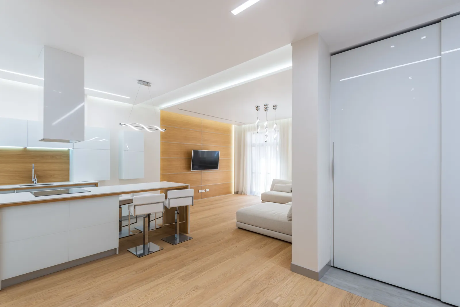 Spotless modern apartment prepared for its next occupant